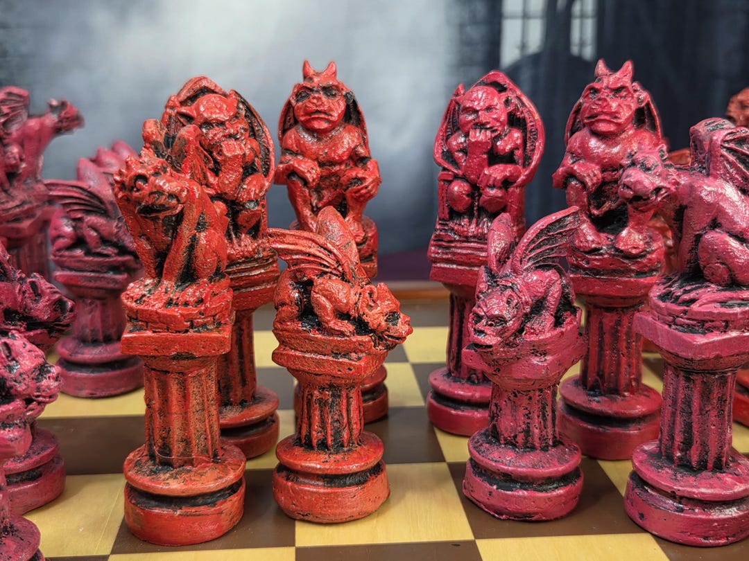 Summerween Gargoyles Chess Set, Customisable Colours (pieces Only) - Etsy