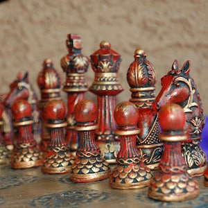 Ornate Staunton Chess set, Customisable colours (Pieces only)