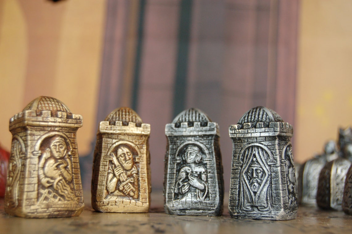 Gothic Lewis Chess Set. Customisable Colours (pieces Only) - Etsy