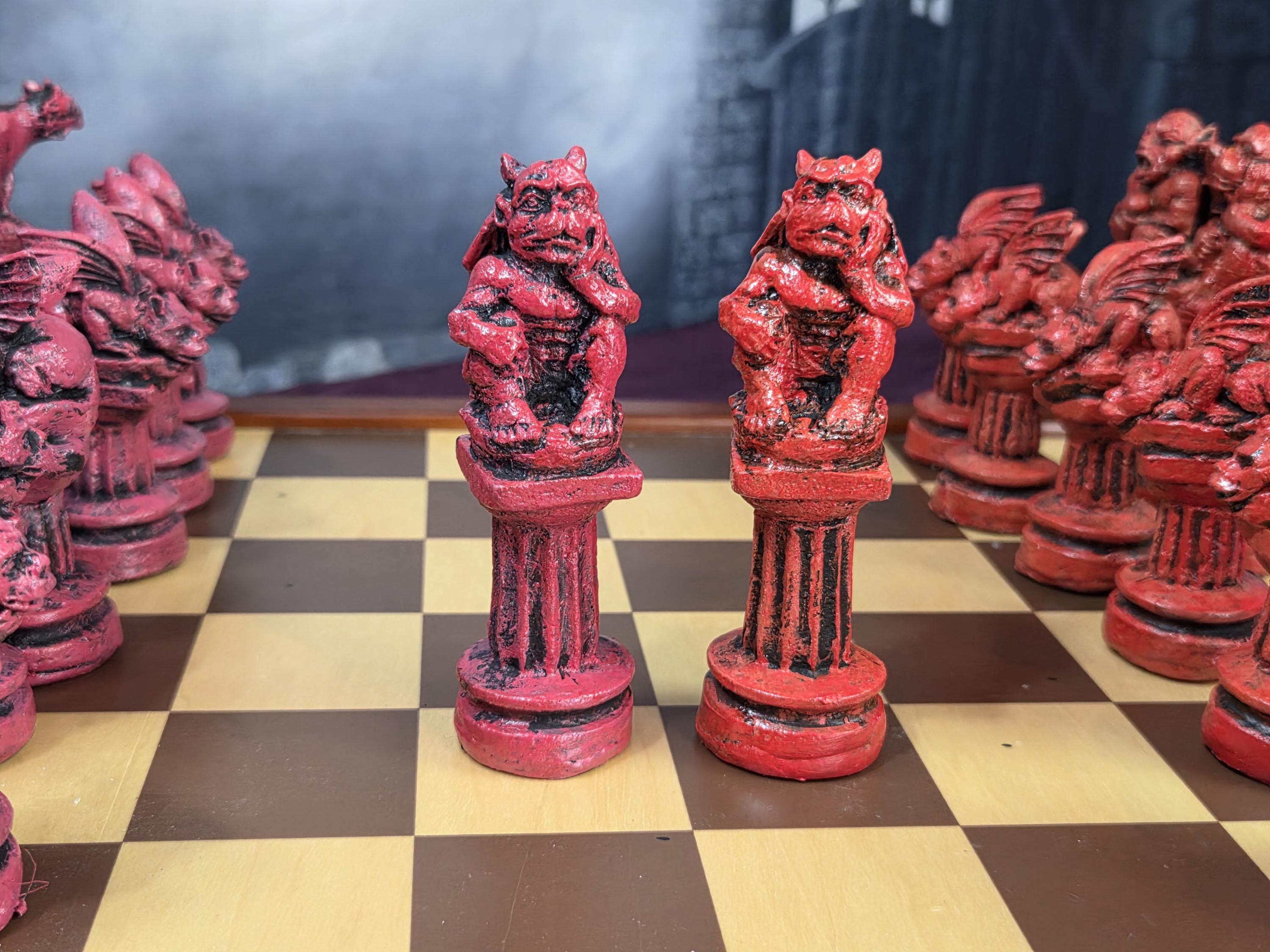Summerween Gargoyles Chess Set, Customisable Colours (pieces Only) - Etsy