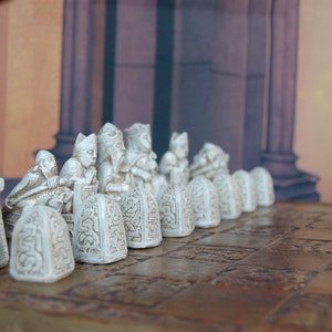 Gothic Lewis Chess Set. Customisable Colours (pieces Only) - Etsy
