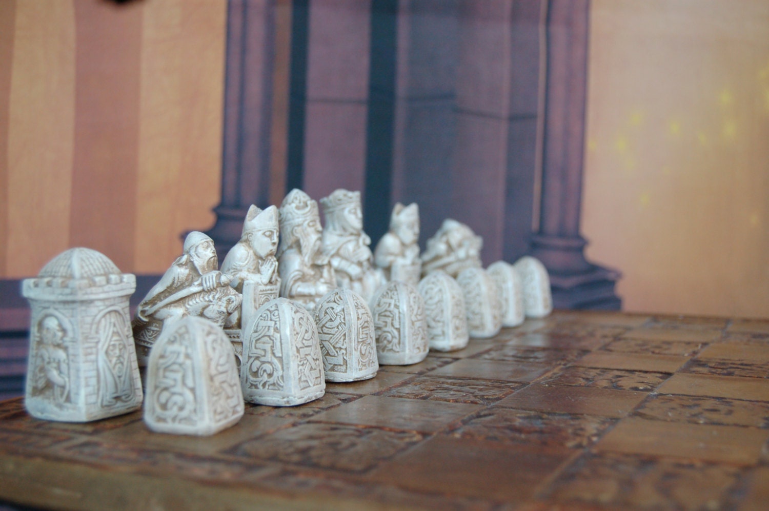 Gothic Lewis Chess Set. Customisable Colours (pieces Only) - Etsy