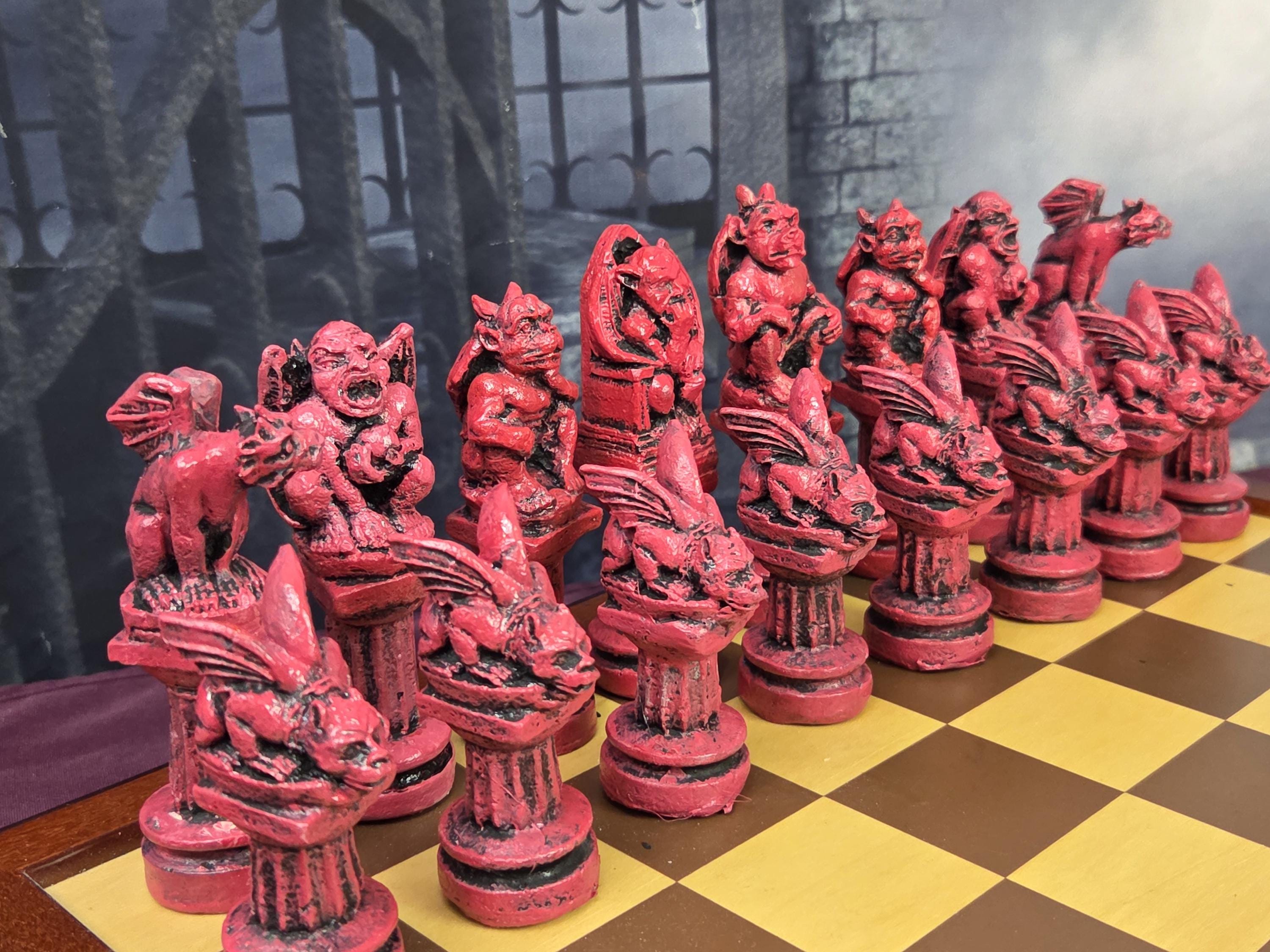 Summerween Gargoyles Chess Set, Customisable Colours (pieces Only) - Etsy