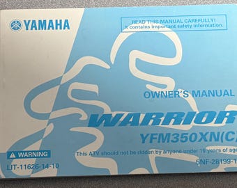 Manual del propietario del Yamaha Warrior OEM 2001
