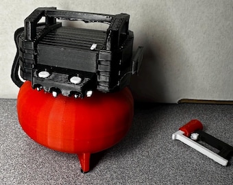 Compresor de aire portátil a escala 1/10 con pistola de clavos