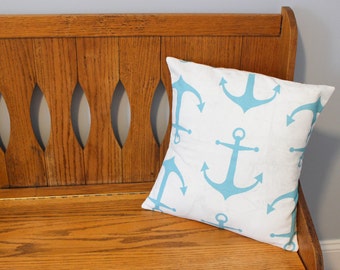 Anchor Pillow Cover - Nautical Pillow Cover - Beach House Decor - Throw Pillow Cover - Decorative Pillow Cover - 16 inch Pillow Cover