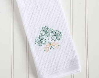 St. Patrick's Day Kitchen Towel - Shamrock Hand Towel - St. Patrick's Day Decor - Shamrock Towel - Bathroom Decor - Bathroom Hand Towel