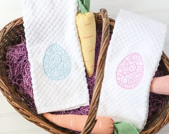 Easter Kitchen Towels - Easter Tea Towels - Easter Kitchen Decor - Easter Decor - Easter Egg Towels - Easter Towels - Swirl Easter egg Towel