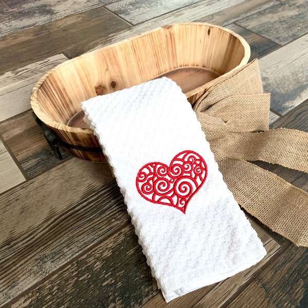 Valentine's Day Hand Towel - Heart Hand Towel - Valentine's Day Decor Towel - Valentine Hand Towel - Bathroom Decor - Bathroom Hand Towel