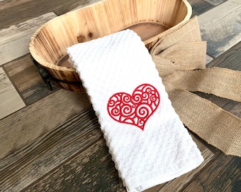 Valentine's Day Hand Towel - Heart Hand Towel - Valentine's Day Decor Towel - Valentine Hand Towel - Bathroom Decor - Bathroom Hand Towel