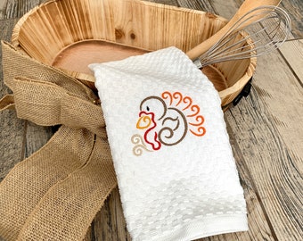Turkey Hand Towel - Thanksgiving Hand Towel - Fall Decor Towel - Turkey Kitchen Towel - Bathroom Decor - Bathroom Hand Towel - Fall Decor