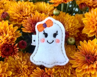 Ghost Hair Clip - Ghost Hair Bow - Halloween Hair Clip - Halloween Hair Accessories - Girls Hair Clip - Ghost Clippie - Halloween Accessory