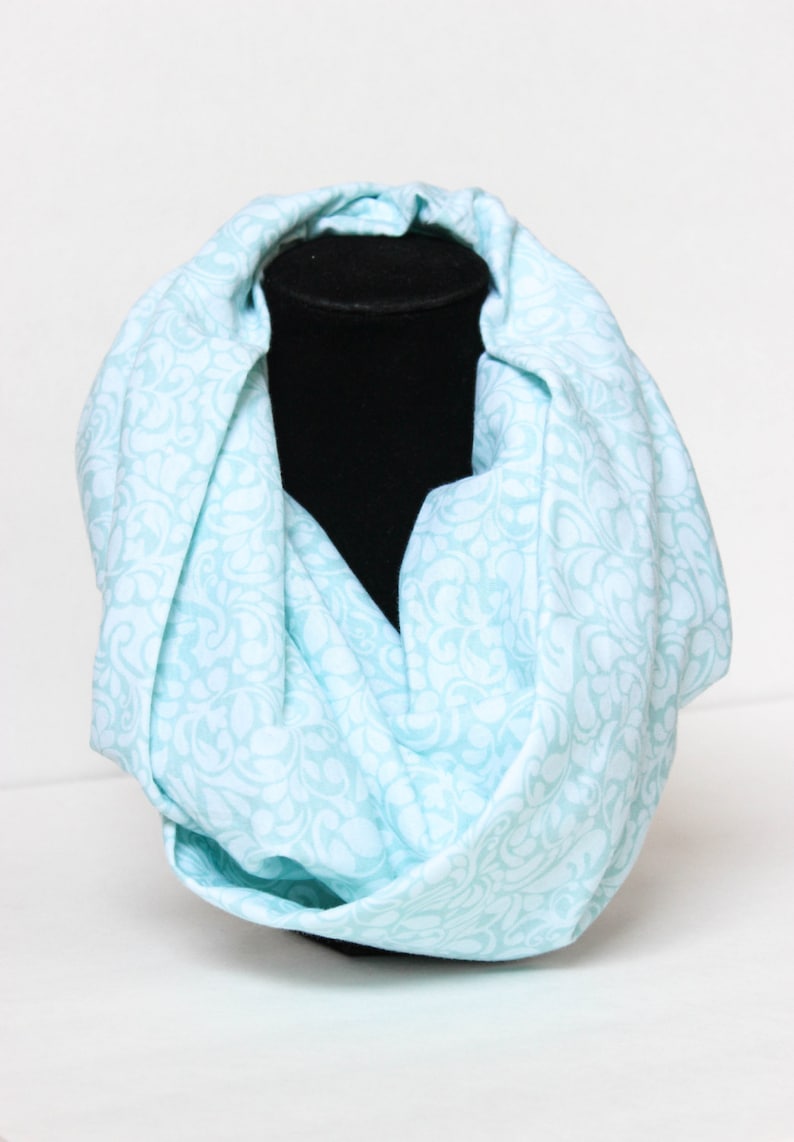 Blue Nursing Scarf Breastfeeding Cover Up Infinity Nursing Scarf Nursing Cover Up New Mom Gift Breastfeeding Scarf image 1