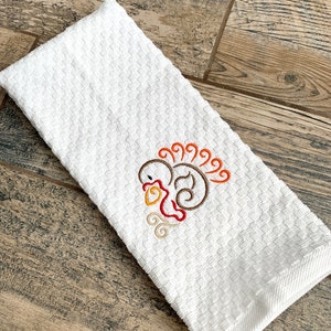 Turkey Hand Towel Thanksgiving Hand Towel Fall Decor Towel Turkey Kitchen Towel Bathroom Decor Bathroom Hand Towel Fall Decor image 4