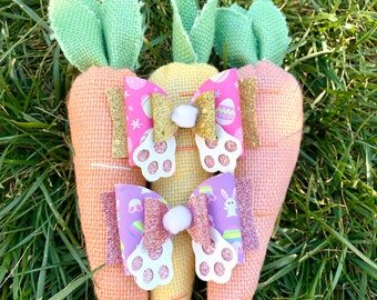 Easter Bunny Hair Bow - Easter Hair Bow - Bunny Bum Bow - Bunny Hair Bow - Bunny Feet Bow - Easter Gift