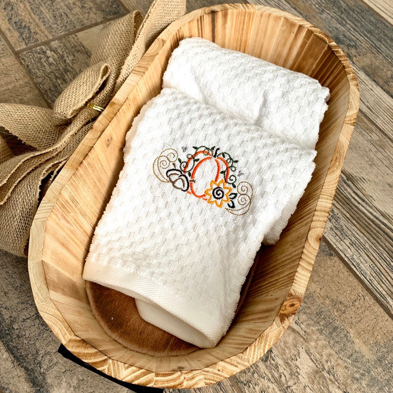 Pumpkin Hand Towel Thanksgiving Hand Towel Fall Decor Towel Autumn Hand