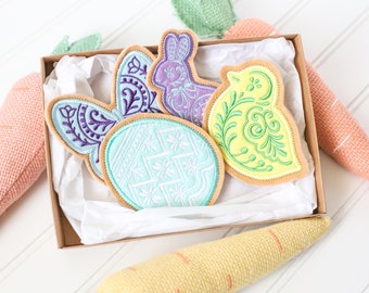 Easter Play Cookies - Easter Bunny Play Cookies - Easter Basket Stuffer - Felt Cookies - Imagination Play - Play Food - Spring Play Cookies