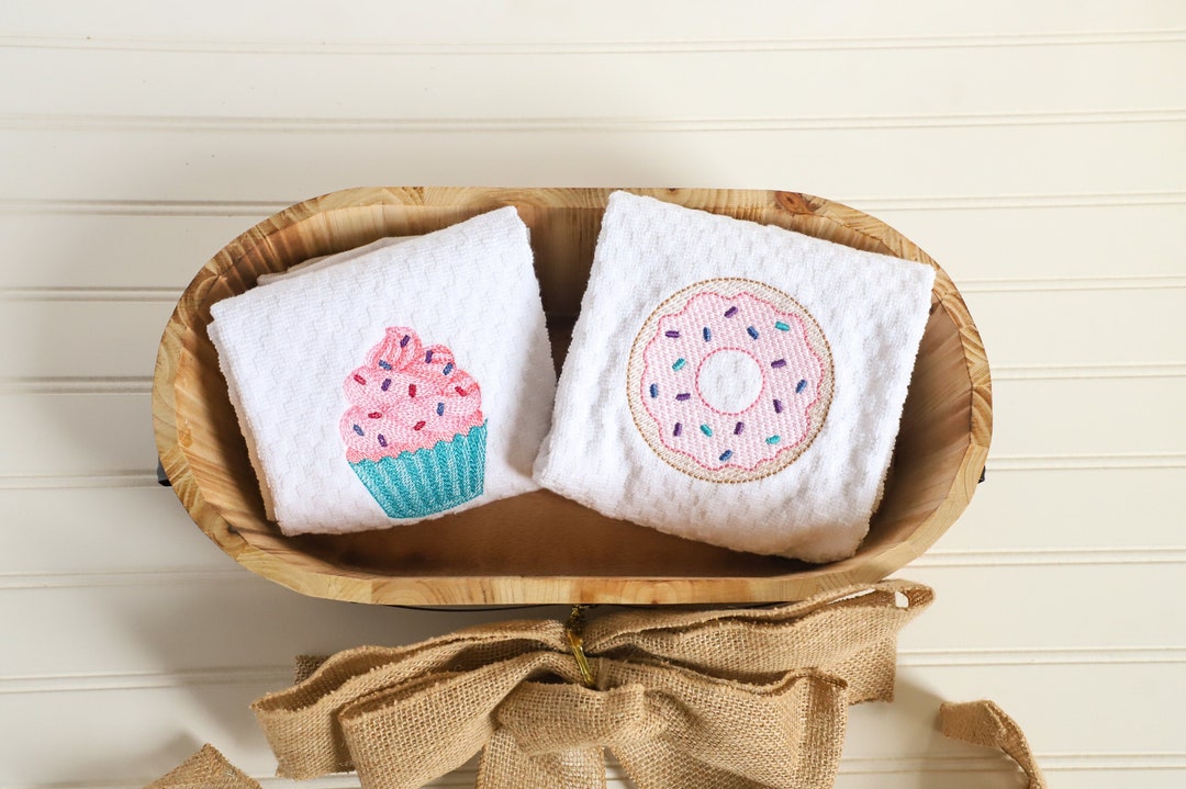 Donut Towel Cupcake Towel Donut Kitchen Towel Cupcake Kitchen Towel