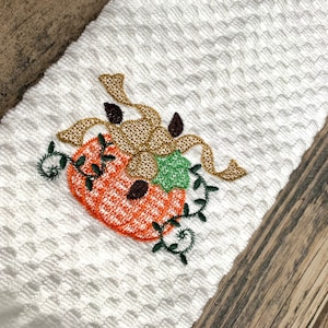 Pumpkin Hand Towel Thanksgiving Hand Towel Fall Decor Towel Fall Decor Fall Hand Towel Bathroom Decor Bathroom Hand Towel image 5