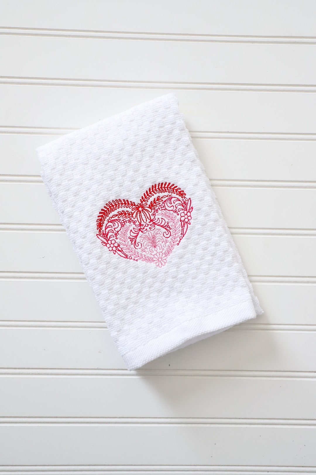 Heart Hand Towel Heart Kitchen Towel Valentine's Day Hand Towel