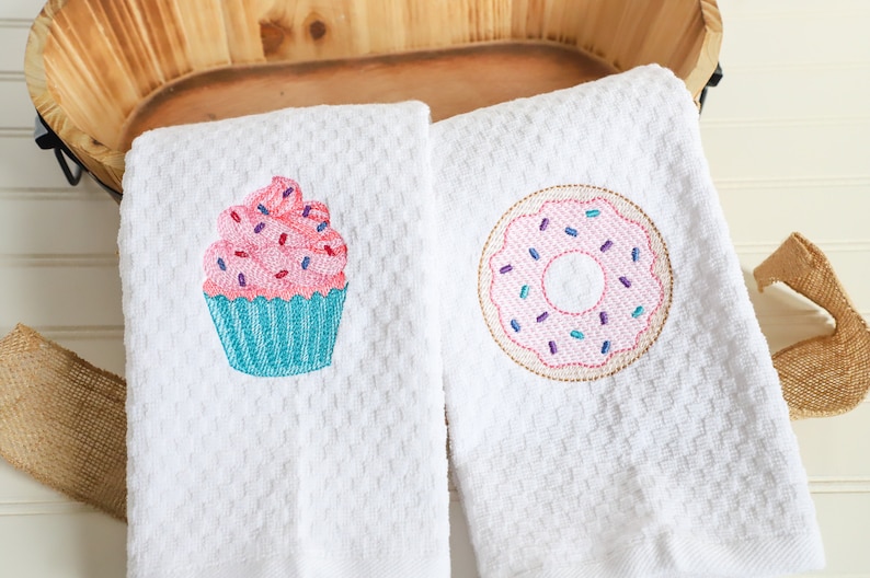 Donut Towel Cupcake Towel Donut Kitchen Towel Cupcake Kitchen Towel