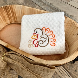 Turkey Hand Towel Thanksgiving Hand Towel Fall Decor Towel Turkey Kitchen Towel Bathroom Decor Bathroom Hand Towel Fall Decor image 2