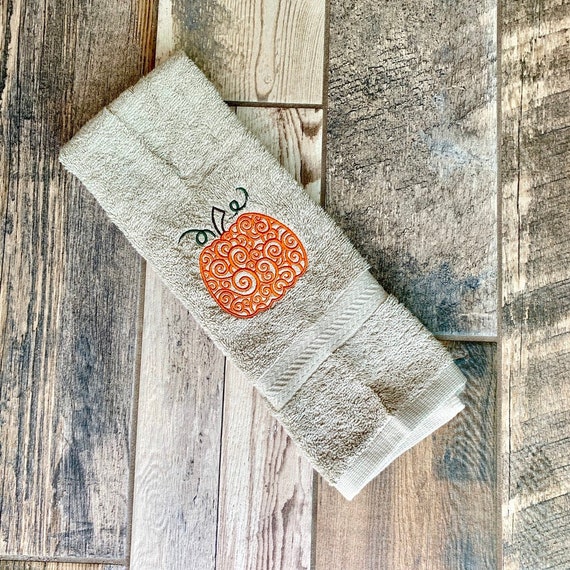 Pumpkin Hand Towel Thanksgiving Hand Towel Fall Decor Towel Autumn Hand Towel Bathroom Decor Bathroom Hand Towel Fall Decor Etsy