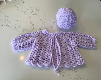 A New Handmade Crochet Baby Girl Cardigan