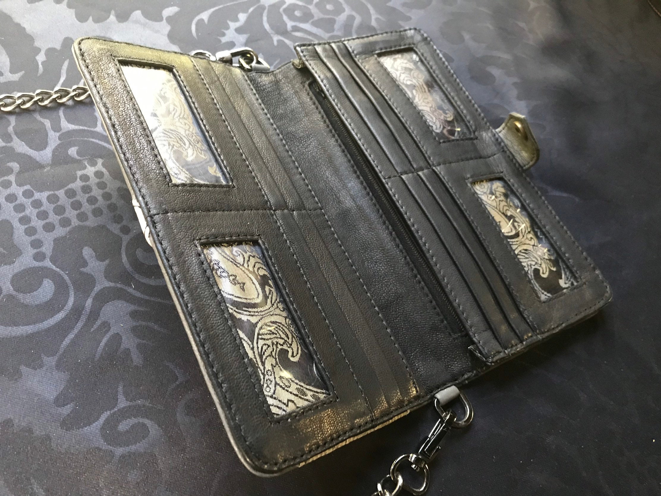 THE GRIP - Exotic leather and premium quality handcrafted leather purse/wallet. Chain and strap ...