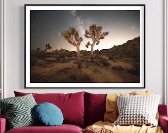 Milky Way, Joshua Tree digital download , Night Photography, Modern Minimal Wall Art, Desert Photography