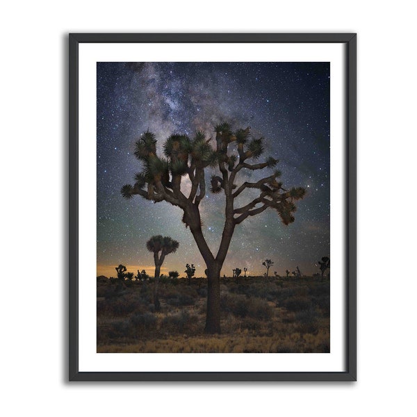 Joshua Tree Milky Way Digital Télécharger, Imprimez-vous et enregistrez, Photographie d’art Tirage, Boho, Photo de paysage, Art mural minimal moderne