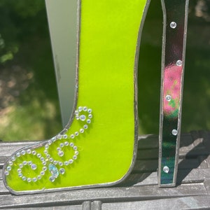 Glamorous Glass Slipper:  Handmade from Recycled Glass Stained Glass Suncatcher