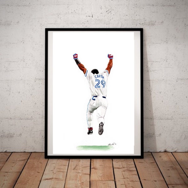 Joe Carter // Toronto Blue Jays // MVP // Baseball // MLB // Watercolour Painting