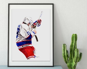 Teemu Selanne // The Hunt // Winnipeg Jets // Hockey // NHL // Watercolour Painting
