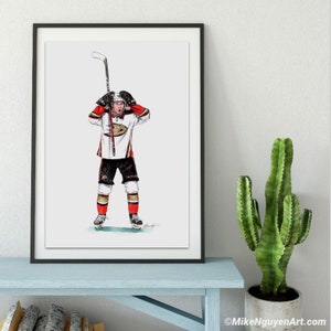 Trevor Zegras by MikeNguyenArt // Goal // Anaheim Ducks // Hockey // NHL // Watercolour Painting