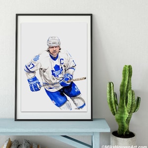Wendel Clark // Toronto Maple Leafs // Hockey // NHL // Watercolour Painting