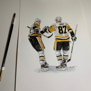 Kirk Mclean // Trevor Linden // Vancouver Canucks // Hockey // NHL //  Watercolour Painting