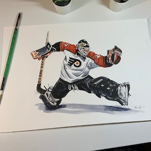 Ron Hextall // Philadelphia Flyers // Hockey // Goalie // NHL // Watercolour Painting