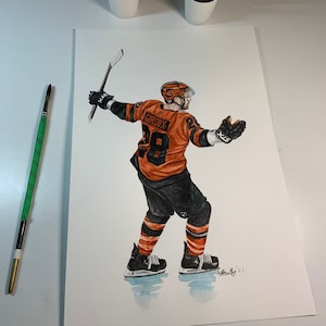 Claude Giroux // Philadelphia Flyers // Hockey // NHL // Watercolour Painting