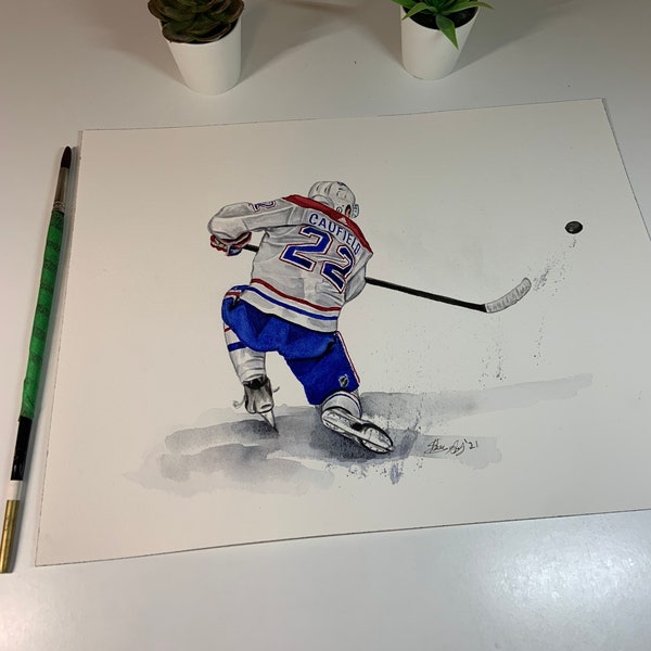 Cole Caufield Goal // Montreal Canadiens // Hockey Goalie // NHL // Watercolour Painting