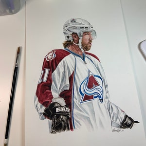 Peter Forsberg // Colorado Avalanche // Hockey // NHL // Watercolour Painting
