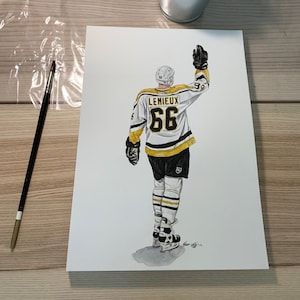 Mario Lemieux // Pittsburgh Penguins // Hockey // NHL // Watercolour Painting