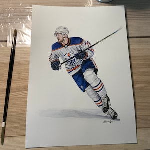 Oscar Klefbom // Edmonton Oilers // Hockey // NHL // Watercolour Painting