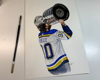 Ryan O’Reilly // St. Louis Blues // Hockey // NHL // Watercolour Painting