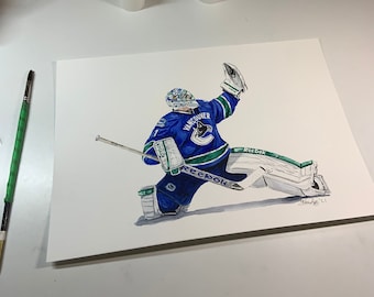 Roberto Luongo // Vancouver Canucks // Hockey Goalie // Hockey // NHL // Watercolour Painting