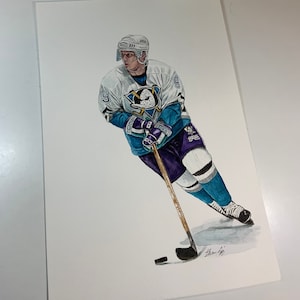 Paul Kariya // Anaheim Ducks // Hockey // NHL // Watercolour Painting