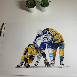 Dustin Byfuglien // Winnipeg Jets // Nashville Predators // Hockey // NHL // Watercolour Painting