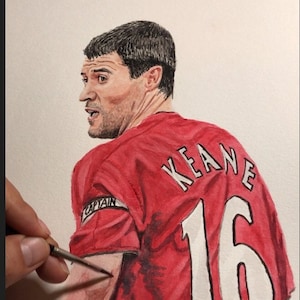 Roy Keane // Manchester United // Football // Soccer // UK // Watercolour Painting