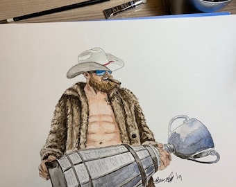 Chris Streveler // Blue Bombers de Winnipeg // Football // LCF // Champions de la Coupe Grey 2019 // Aquarelle