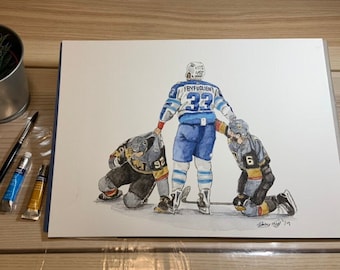 BEST SELLER !!! // Dustin Byfuglien // Jets de Winnipeg // Hockey // LNH // Aquarelle